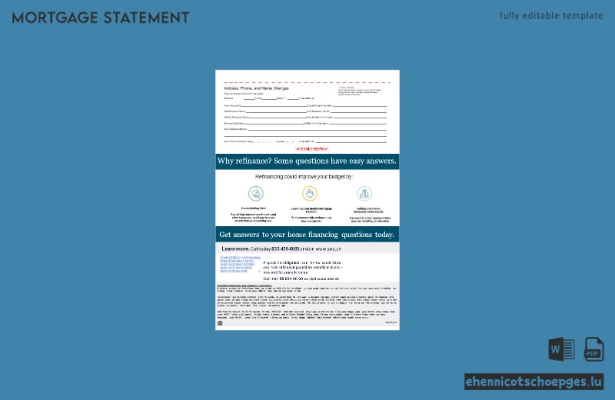Schweizerische Nationalbank (SNB): Hypothekenabrechnung im Word- und PDF-Format, 3 Seiten, Beispielvorschau
